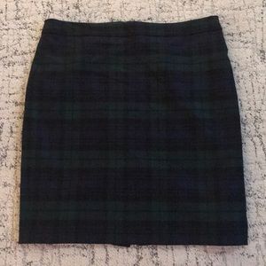 J.Crew blackwatch plaid pencil skirt
